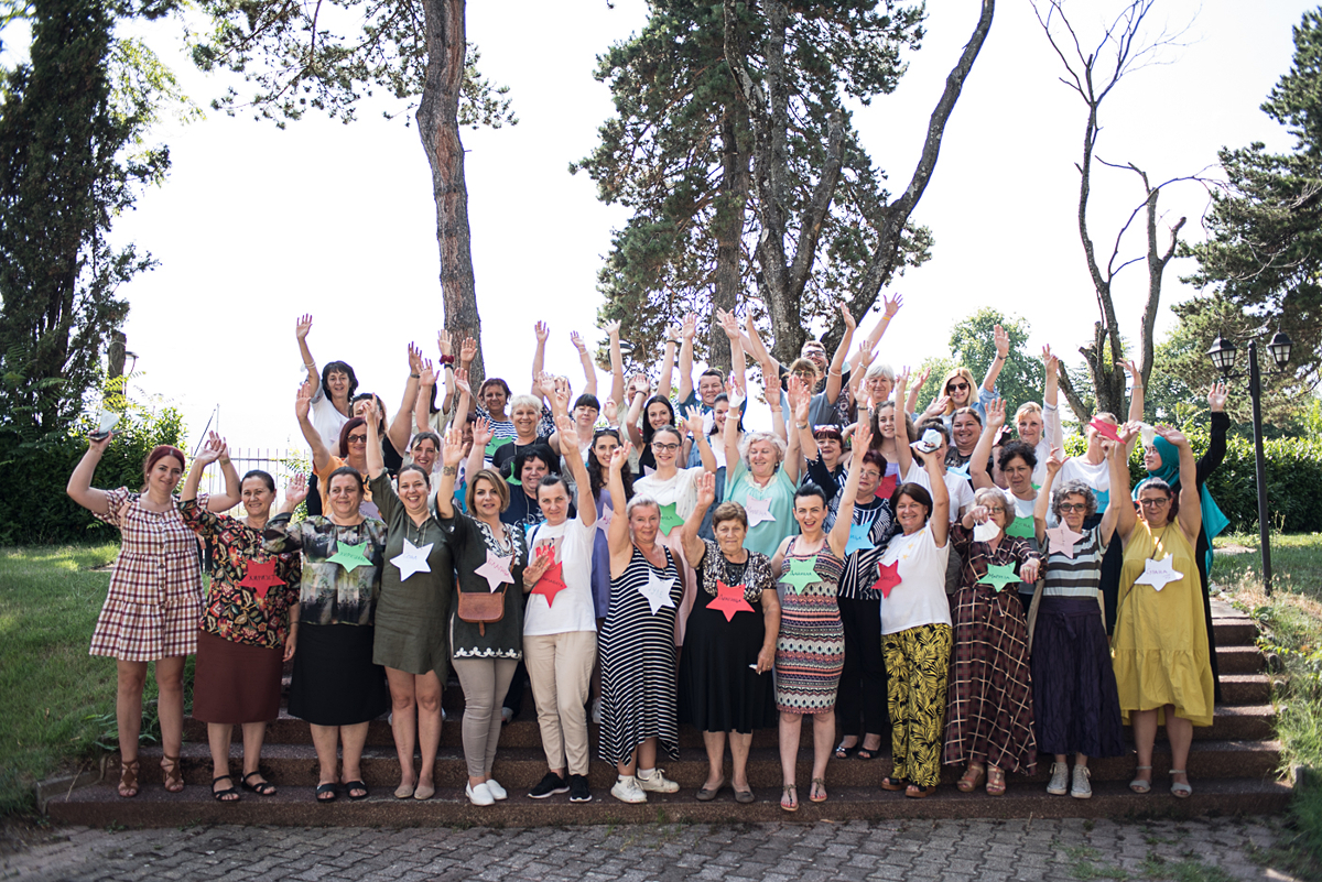 Participants at a networking workshop organized by NGO Akcija Zdruzenska, a partner organization of UN Women in the frames of the gender-responsive budgeting project. 14-16 July 2021, Struga.