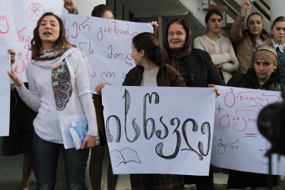 A rally against early marriage; Photo: Kakheti Regional Development Foundation