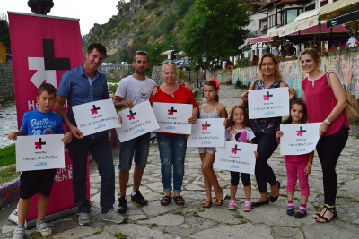 Joint support for the HeForShe Kosovo campaign during the documentary and short film festival DokuFest in Prizren, Kosovo.  Photo: UN Women/Isabelle Jost