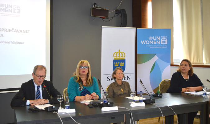 “Gender equality has benefits not only for women and girls but for all of us,” said H.E. Anders Hagelberg, the Ambassador of Sweden to Bosnia and Herzegovina at conference Photo: UN Women