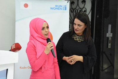 One of the beneficiaries of SADA Women-only Centre shared her experience in the centre. Photo: UN Women