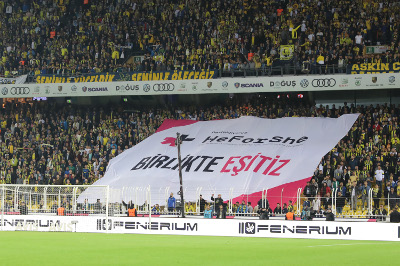 HeForShe Banner in the Stadium. Photo: Fenerbahce Sports Club