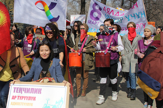 Participants of the march also calling for ensuring rights for freedom of movement for disadvantaged people, Bishkek, Kyrgyzstan. UN Women Kyrgyzstan/Meriza Emilbekova