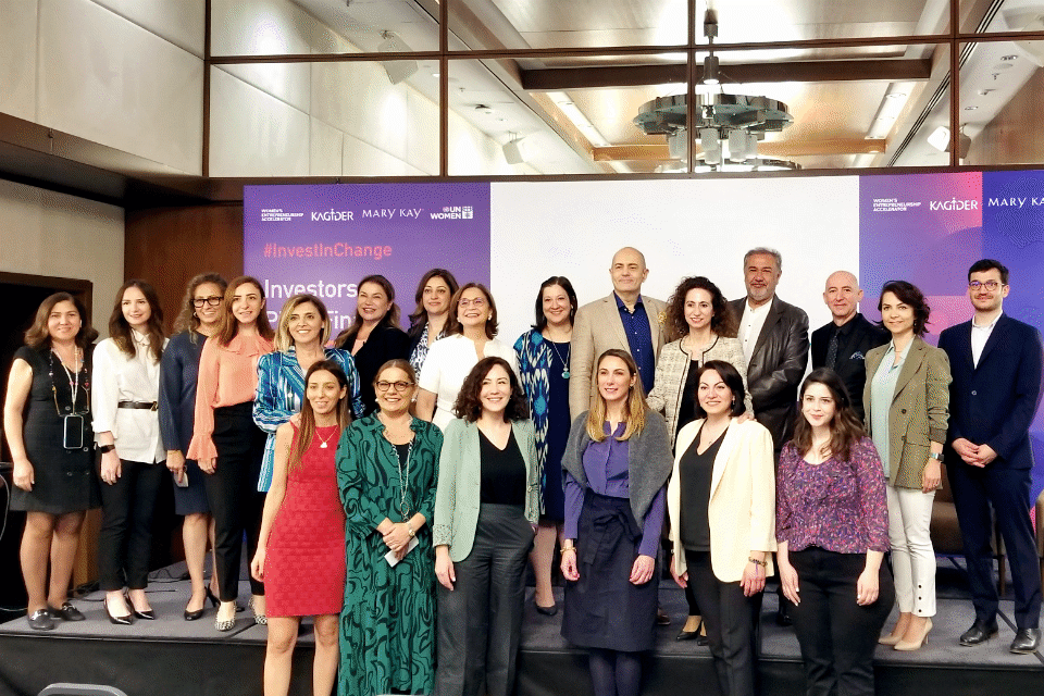 The Investors Pitch Finale organized by UN Women and the Women Entrepreneurs Association of Turkey (KAGİDER) addressed the challenges women entrepreneurs face. Photo: UN Women