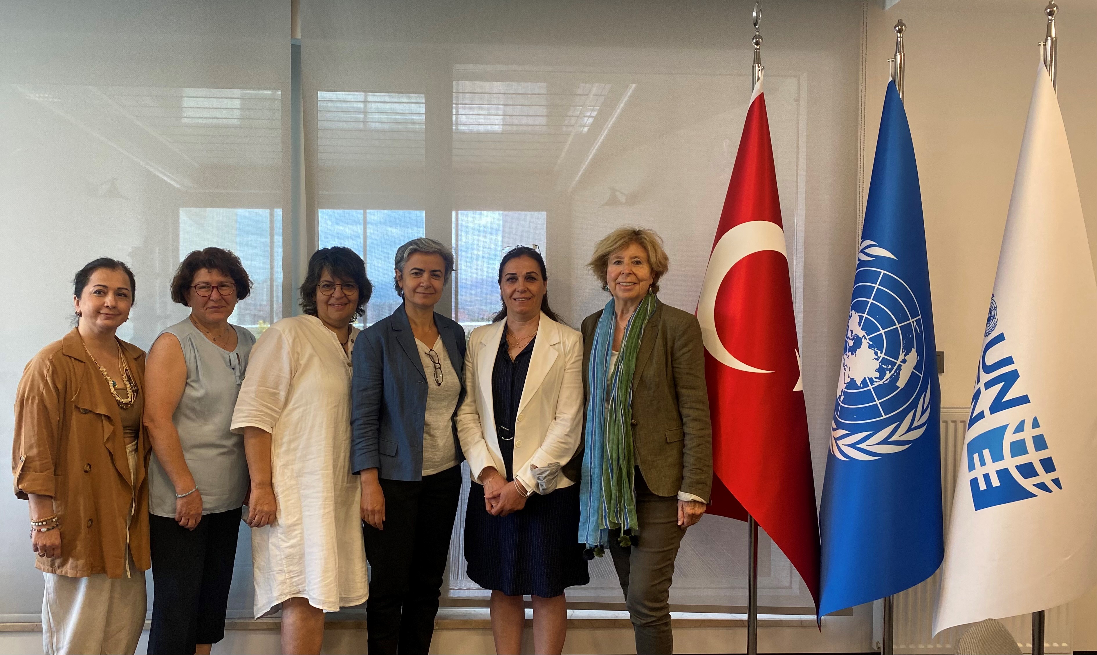 Members of Türkiye’s Civil Society Executive Committee for NGO Forum on CEDAW participated in the 82nd Session of the Committee on the Elimination of Discrimination against Women (CEDAW), held in Geneva in June 2022. Photo: Sena Şar/UN Women Türkiye.