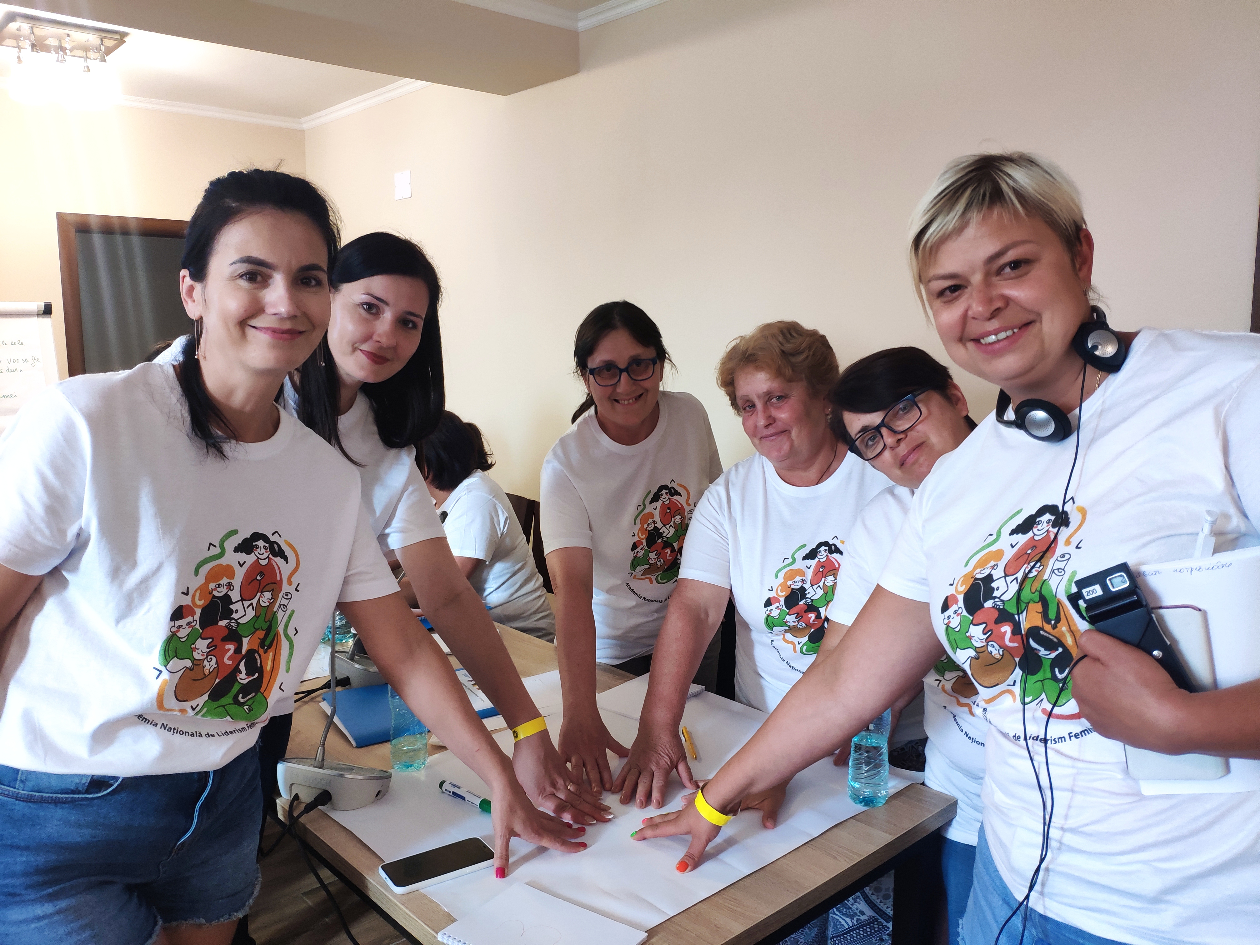 Members of the Women Leaders Academy for Peace developing a community project aimed at vulnerable women, with Irina Cebanenco on the far right. Photo: Doina Chiosa/Gender-Centru