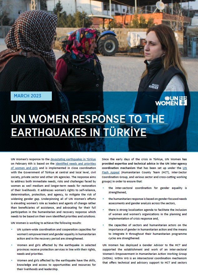 UN Women response to Earthquake