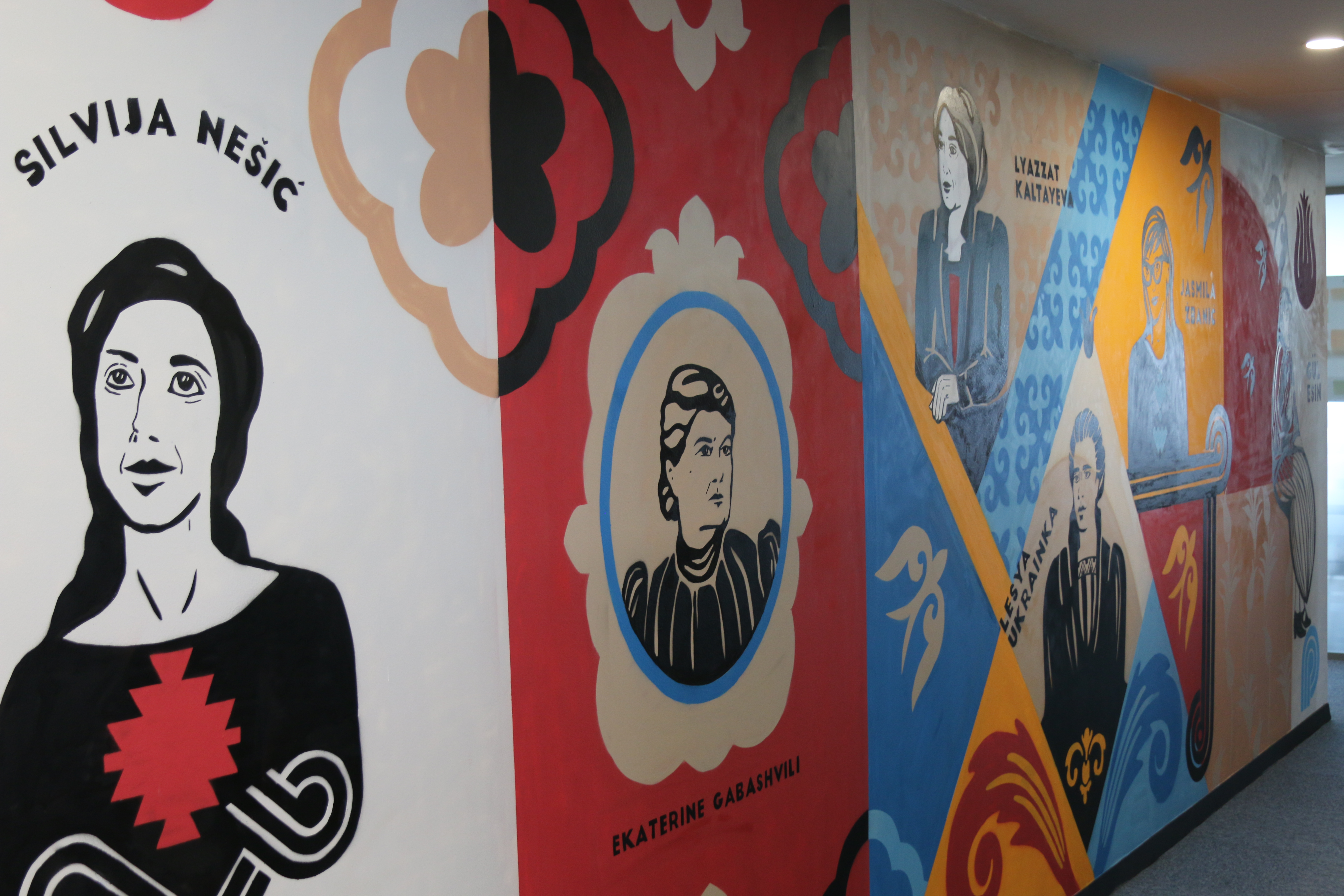Mural illustrating trailblazing women's rights activists from Europe and Central Asia, painted by artist Tina Chertova. Photo: UN Women