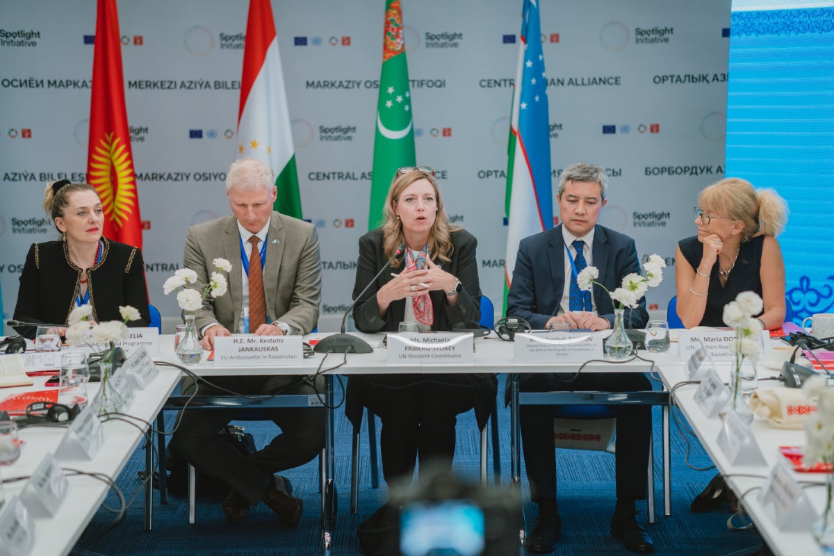 Launch ceremony of the Central Asian Alliance to End Gender-Based Violence, UN Plaza, Almaty. 