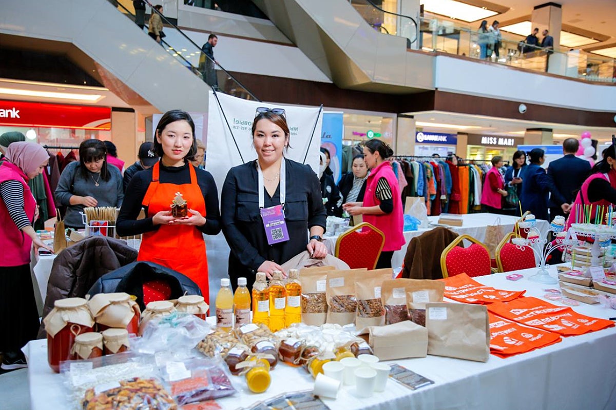 Madina and her team at the EXPO 2022, Bishkek, Kyrgyzstan.