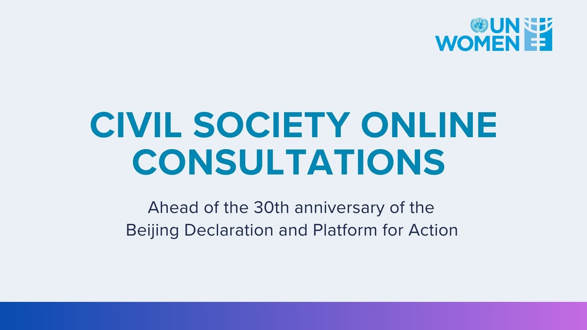 Civil society consultation ahead of the 30th anniversary of the Beijing Declaration and Platform for Action 