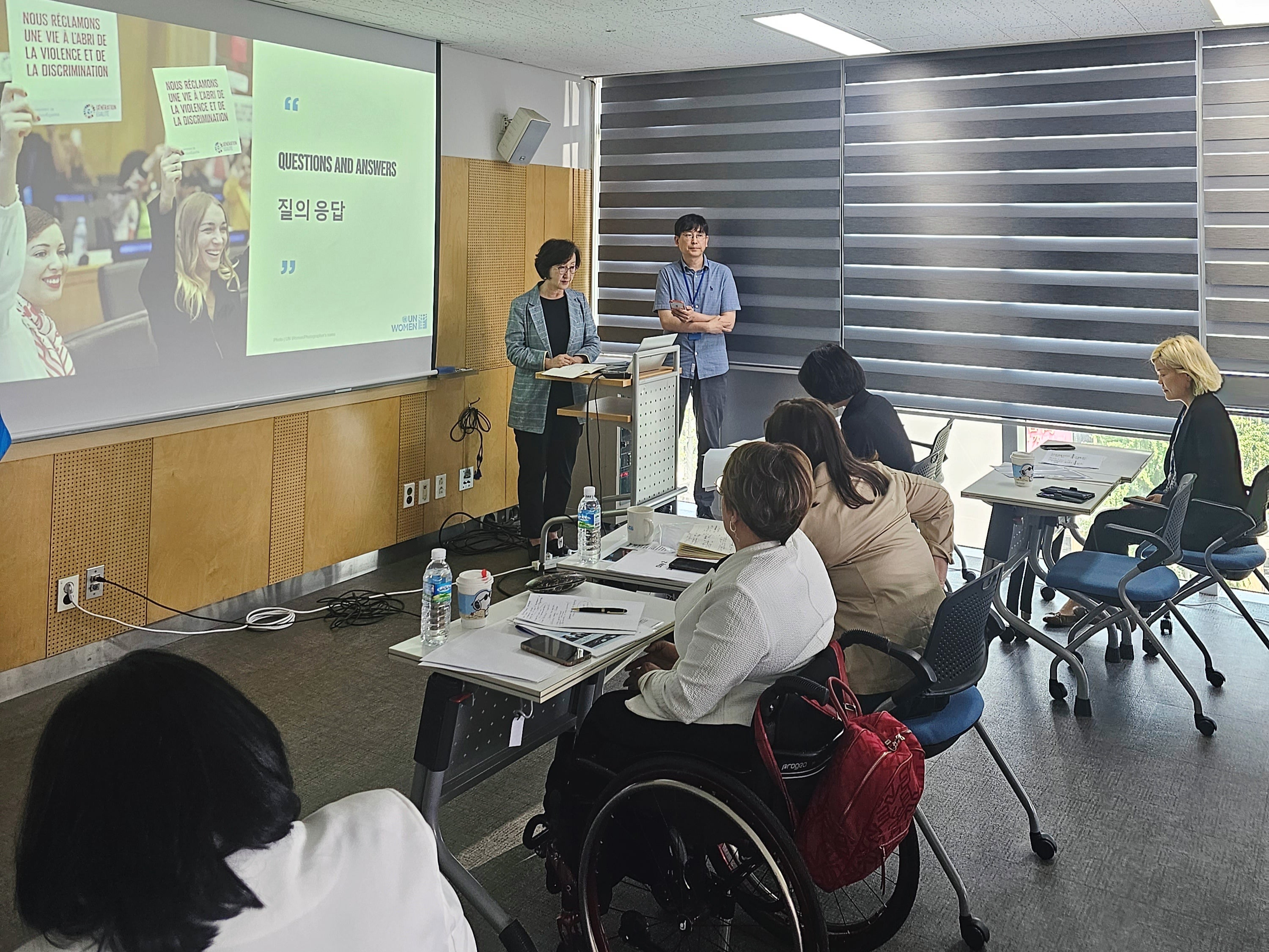 Jeongshim Lee, Director of the UN Women Centre of Excellence for Gender Equality in Seoul , sharing experience on the Center’s operation. Photo: UN Women Kazakhstan 