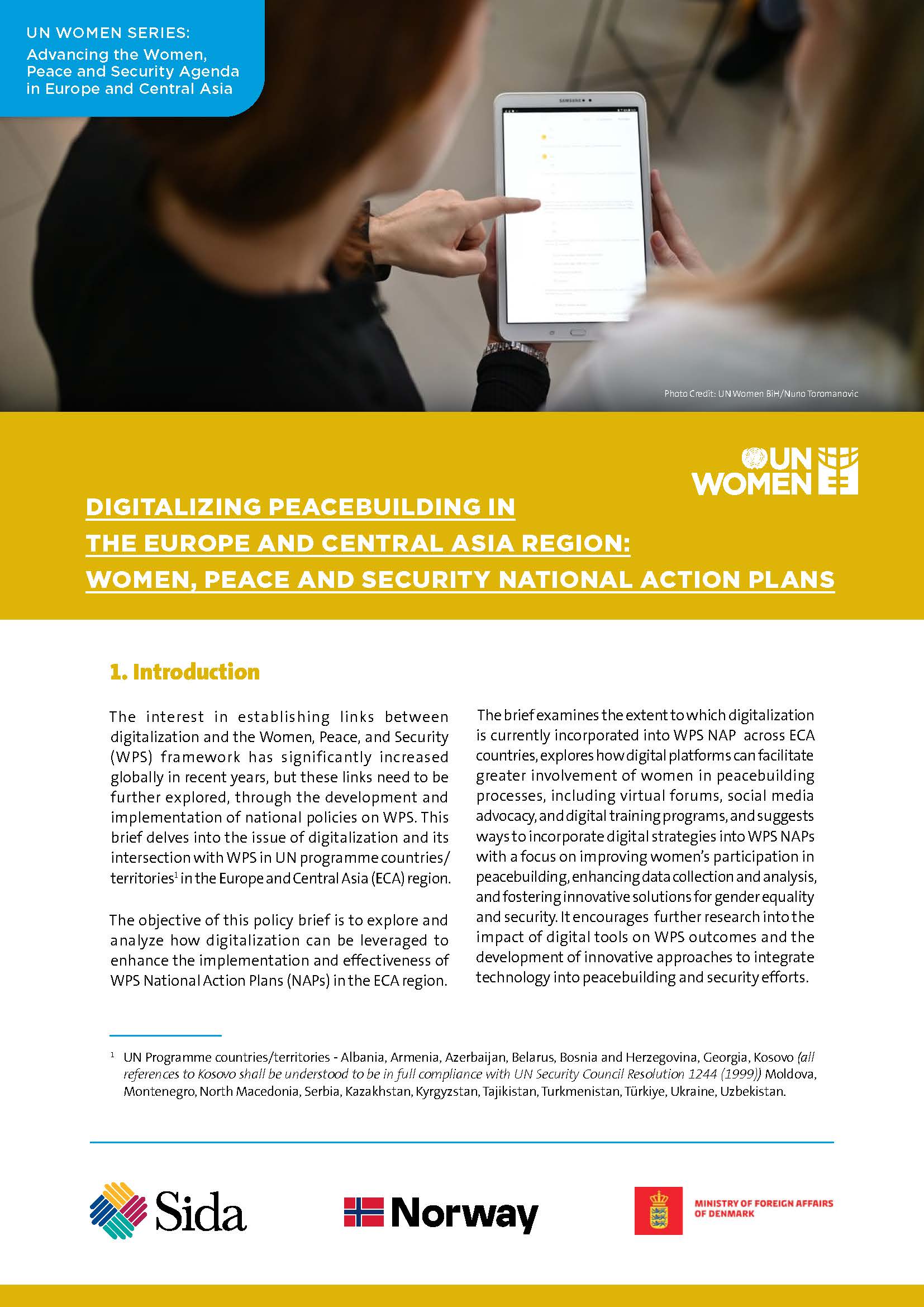 Digitalizing Peacebuilding in the Europe And Central Asia Region: Women, Peace And Security National Action Plans