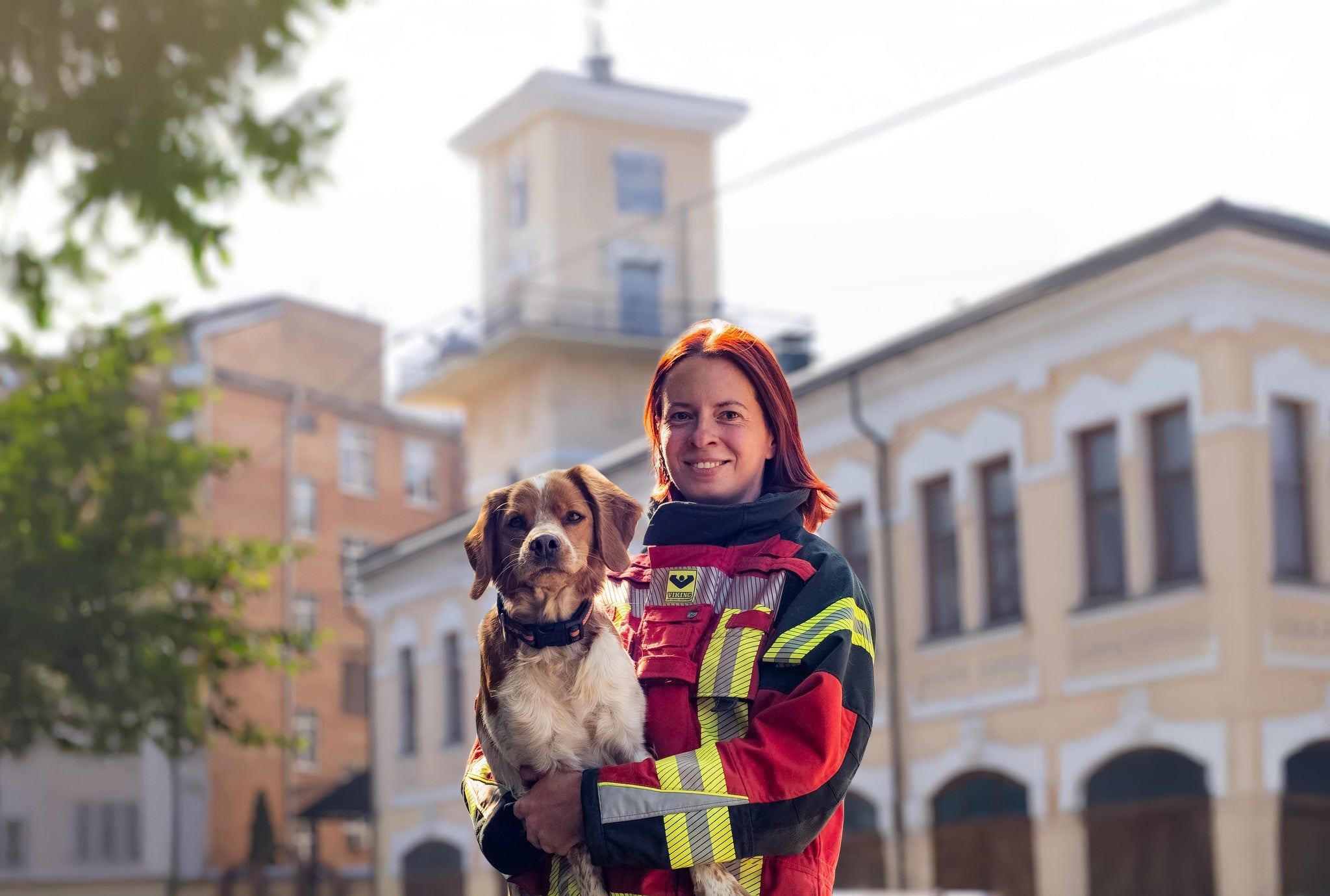 Olga Bibikova, cynologist of the State Emergency Service of Ukraine. Photo: UN Women/Andrii Lisanov