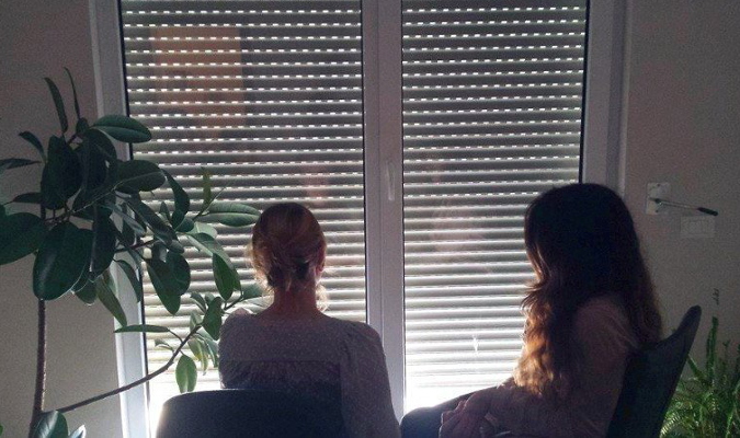 A survivor of trafficking receiving counselling at a shelter in Tirana, Albania. Photo: NGO "Different and Equal"