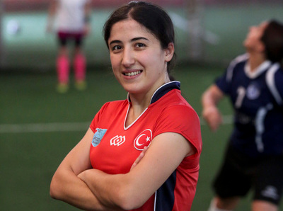 Turkish women football players celebrate the power of sports. Photo: Girls on the field