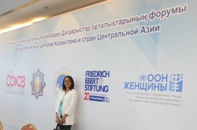 Participant of a Forum of Crisis Centres Photo: Ainagul Bekebayeva