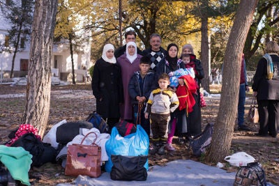 Whole families are on the move and pass through the one stop center in Presevo, Serbia. Photo credit: Mirjana Nedeva