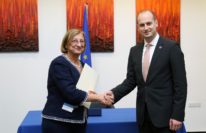 Mikheil Janelidze, Minister of Foreign Affairs of Georgia deposited the instrument of ratification in respect of the Council of Europe Convention to Gabriella Battaini-Dragoni, Deputy Secretary General of the Council of Europe; Photo: The Ministry of Foreign Affairs of Georgia - See more at: http://georgia.unwomen.org/en/news/stories/2017/05/georgia-ratifies-the-istanbul-convention#sthash.3T5iGnjK.dpuf