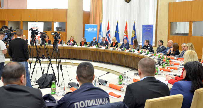 Serbia_Extraordinary session on violence against women chaired by Serbian Deputy PM and UN Women representatives. Photo- Serbian Interior Ministry