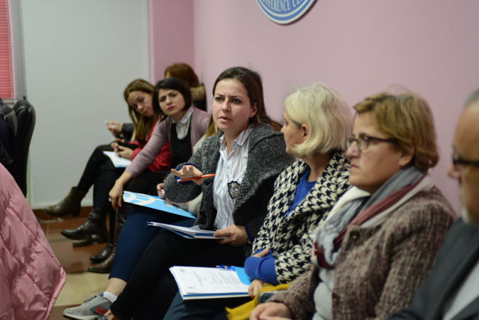 Member of civil society addressing the needs of women in Elbasan. Photo: UN Women/ Violana Murataj