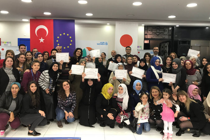 Certificate Ceremony of SADA Women-only Center held on 7th of March 2018 in Gaziantep, Turkey. Photo: UN Women