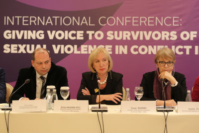 Panelists from Kosovo Institutions sharing insights into their work on conflict-related sexual violence. Photo: Jahjaga Foundation