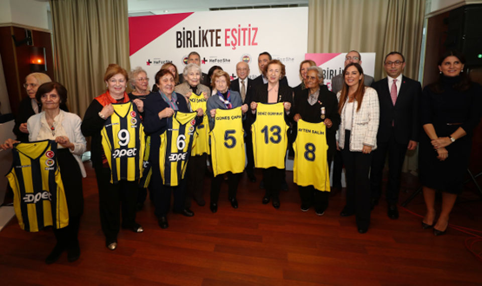 Fenerbahçe Sports Club which joined forces with the HeForShe movement to advance gender equality and women’s empowerment in sport, hosted a meaningful event on March 8 International Women’s Day for women athletes who pioneered the establishment of women’s volleyball and basketball teams in 1954, and won consecutive championships between 1954 and 1961. Photo: Fenerbahçe Sports Club