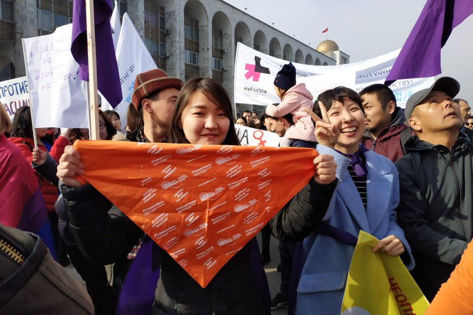 Women's march for solidarity. Photo: UN Women Kyrgyzstan