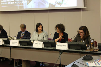 Manuela Tomei, Director of the ILO’s WorkQuality Department, co-moderated the side event. Photo: UN Women/Gizem Yarbil Gurol