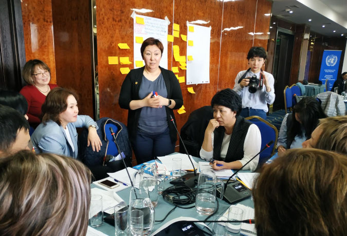 Group discussion on defining key priorities and challenges in the area of promoting gender equality and the empowerment of women. Photo: Aikanysh Kerimkulova/UN Women Kyrgyzstan