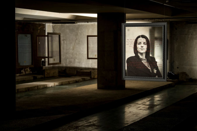 "Be my face" exhibition showcasing stories of conflict related sexual violence survivors in Kosovo. Photo: FemART