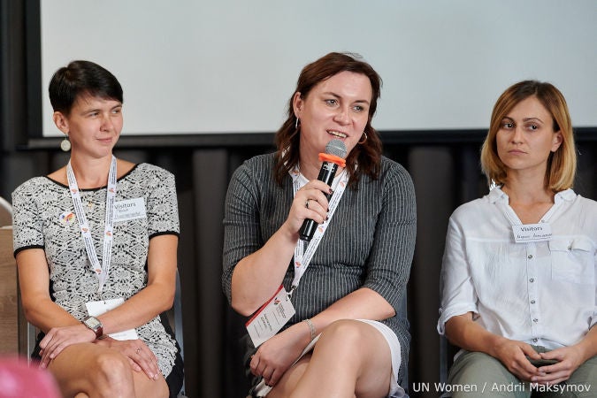 Anastasia Eva Domani, a Trans Coalition activist in Ukraine. Photo: UN Women/Andrii Maksimov