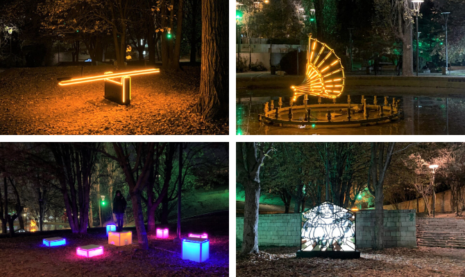 “Light the Dark” exhibition is the first open-air lighting installation exhibition to be displayed in a public space in Turkey. Photo: UN Women Turkey