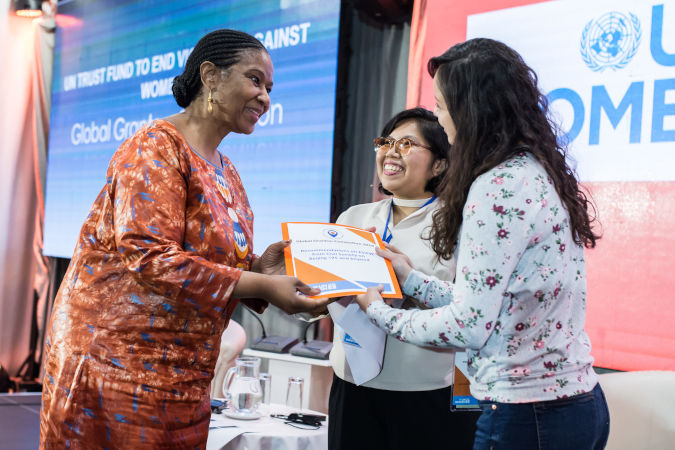 A set of recommendations were presented to the UN Women Executive Director by the two youngest grantees of the Convention. UN Women/Sulejman Omerbasic