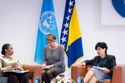 Executive Director met with the Minister of Human Rights and Refugees, Ms. Semiha Borovac. Photo: UN Women/Adnan Bubalo