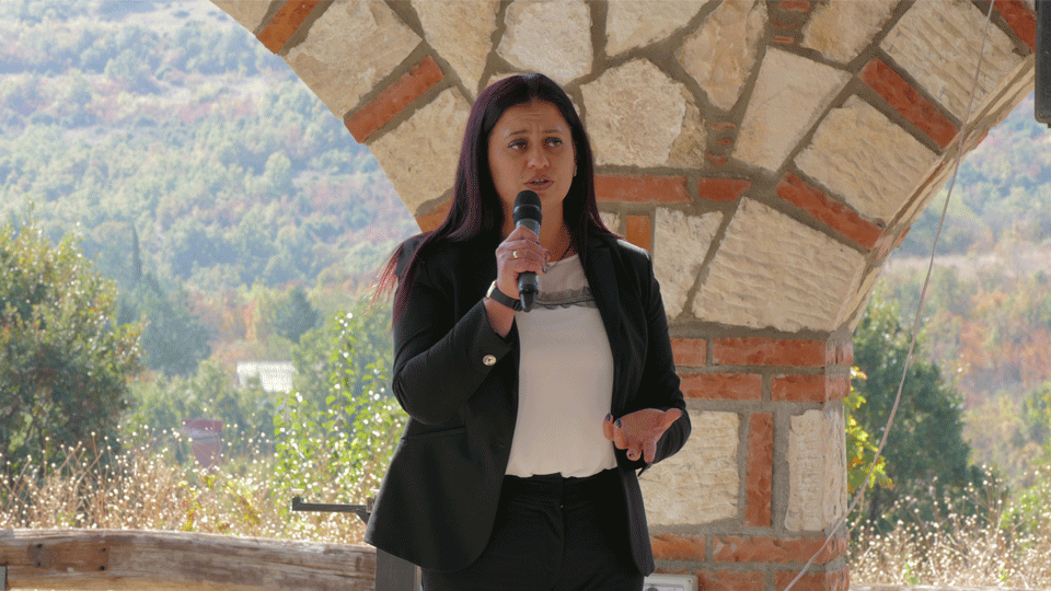 Vaska Mojsovska, President of the National Federation of Farmers during the marking of the International Day of Rural Women in 2018. Photo credits: UN Women/Ognen Dimitrovski