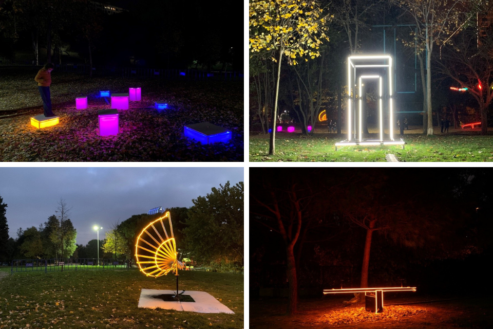 From left to right (clockwise): Higher than the Ground by Hazal Ünsal; Safety Booth by Ece Kibaroğlu; Rüzgarın Fısıltı; The Killjoy by Esra Koruçsı by Emre Okçuer;