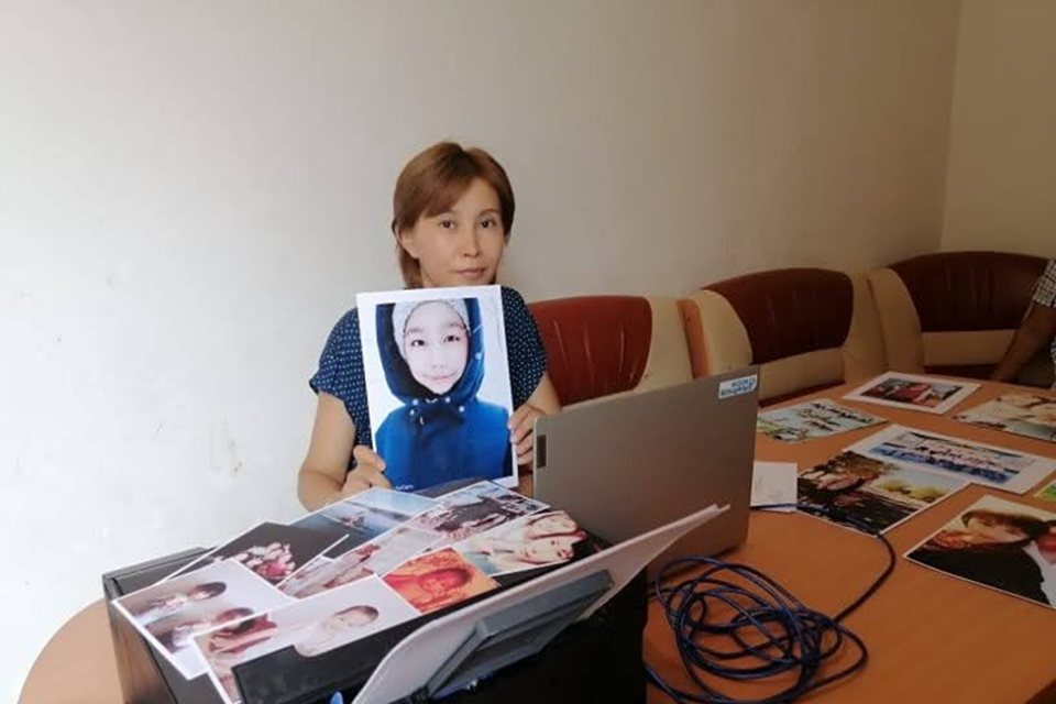 Gulnisa Zhanys from Nurly village in Almaty, in her printing services office. Photo: Personal archive 
