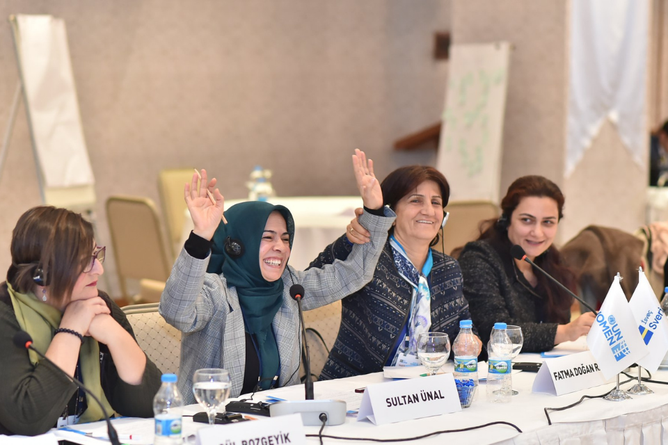 Sultan Ünal at the Local Politics Workshop organized by UN Women in Gaziantep in 2019. Photo: Ender Baykuş/UN Women