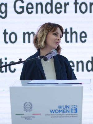 Nita Shala, Deputy Minister of Justice/National Coordinator against Domestic Violence. Photo: UN Women Kosovo/Adi Beqiri