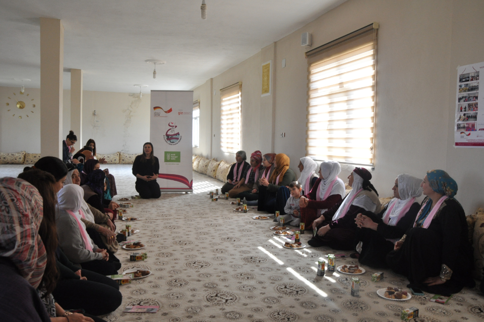 Women in southeastern Turkey gather for an experience sharing session. Photo: Leader Women Association