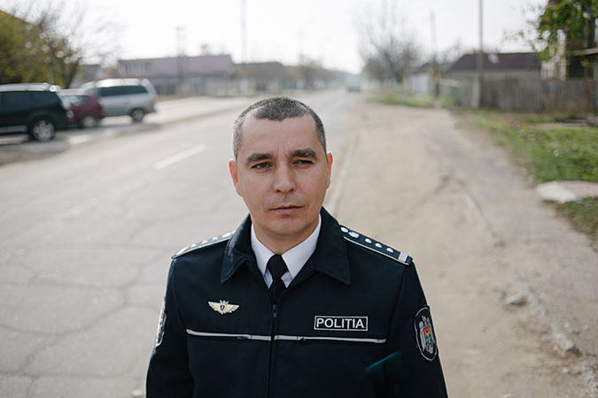 Victor Zglavoci, Chief of Police in Colibasi. Photo: UN Women/Ramin Mazur