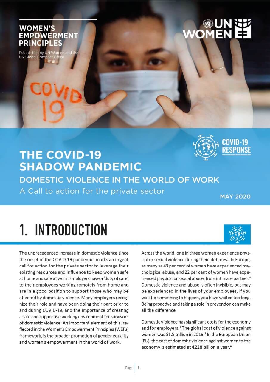 The COVID-19 Shadow Pandemic: Domestic Violence in the World of Work - A Call to Action for the Private Sector