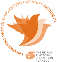 The Beijing Platform for Action turns 20 logo in Orange
