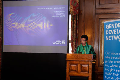 UN Women Executive Director Phumzile Mlambo Ngcuka at the Progress Report launch in London