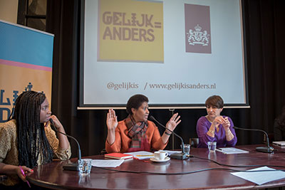 UN Women Executive Director Phumzile Mlambo-Ngcuka took part in a talk-show-style discussion with Dutch Minister of Foreign Trade and Development Cooperation Lilianne Ploumen