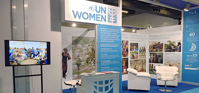 UN Women exhibition booth at the World Humanitarian Summit