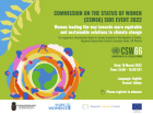 CSW66 side event, Western Balkans - Women leading the way towards more equitable and sustainable solutions to climate change flyer