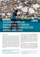 UN Women Brief on Earthquake in Türkiye: Impacts and Priorities for Women and Girls